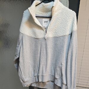 Aerie Sherpa Oversized Quarter-Zip Pullover